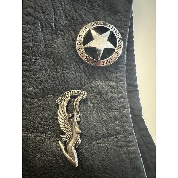 Vtg Genuine Leather Pro Rider Laced Motorcycle Vest Sz 40 Laconia NH‎ 90s Y2K - Picture 4 of 9